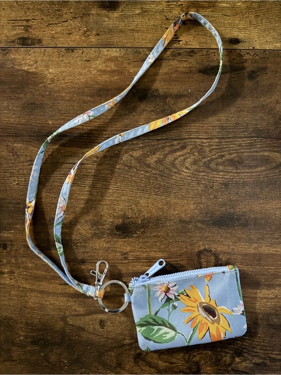 Vera Bradley Accessories - Vera Bradley Light Blue Sunflower Lanyard Card Holder